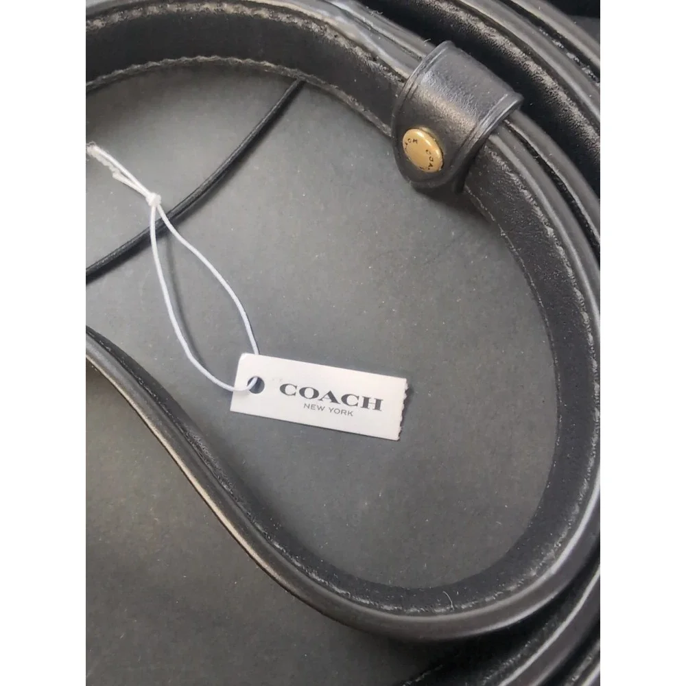 Authentic COACH Posh Black Leather Dog Leash Size Small New With Box & Tag!!